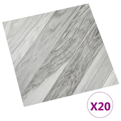 Listoni Pavimenti Adesivi 20 pz in PVC 1,86 m² Grigi a Strisce - homemem39