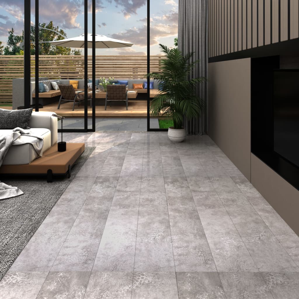 Listoni Autoadesivi in PVC 5,21 m² 2 mm Grigio Terra - homemem39