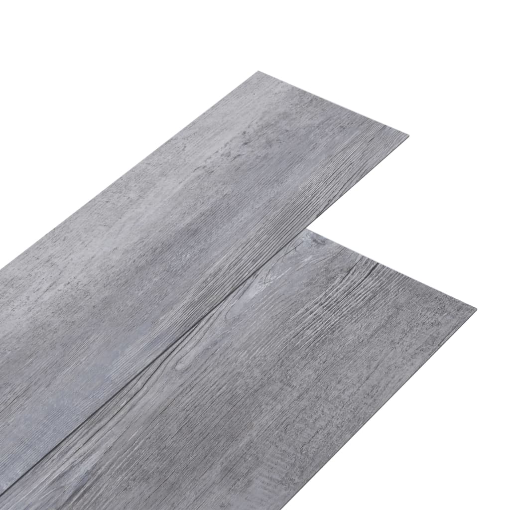 Listoni Autoadesivi in PVC 5,21 m² 2 mm Legno Grigio Opaco - homemem39