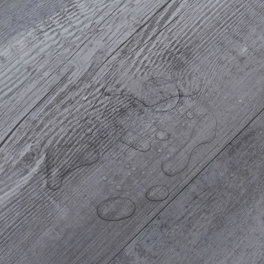 Listoni Autoadesivi in PVC 5,21 m² 2 mm Legno Grigio Opaco - homemem39