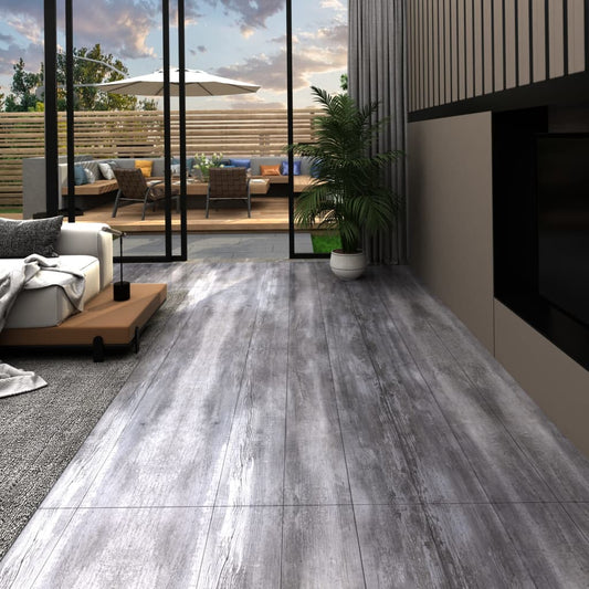 Listoni Autoadesivi in PVC 5,21 m² 2 mm Legno Grigio Opaco - homemem39