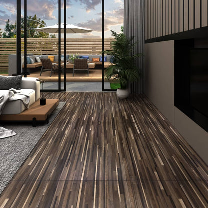 Listoni Autoadesivi in PVC 5,21 m² 2 mm Marrone a Strisce - homemem39