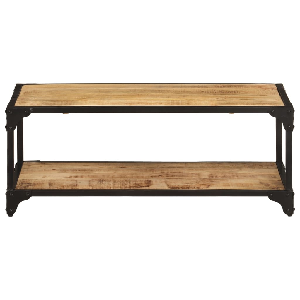 Tavolino da Salotto 90x45x35 cm Legno Massello di Mango Grezzo | homemem39