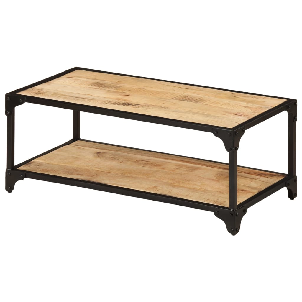 Tavolino da Salotto 90x45x35 cm Legno Massello di Mango Grezzo | homemem39
