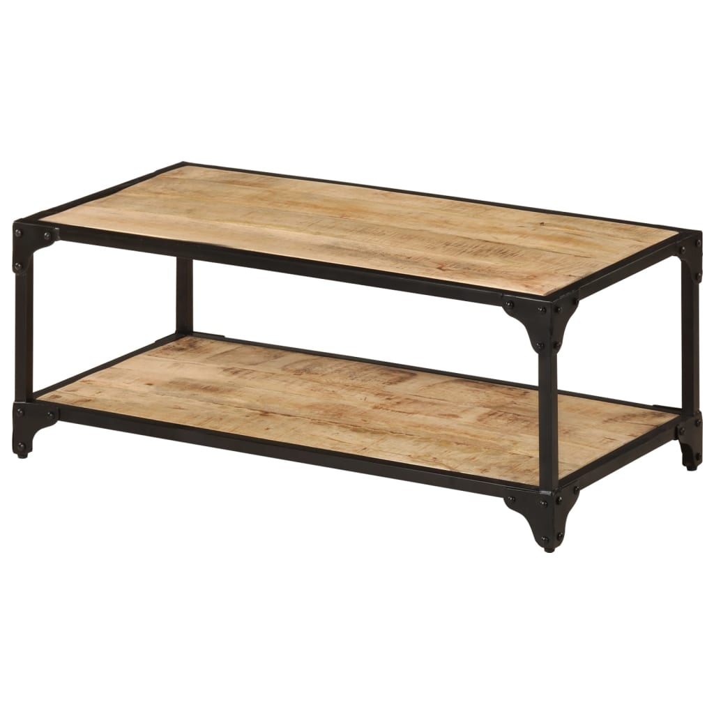 Tavolino da Salotto 90x45x35 cm Legno Massello di Mango Grezzo | homemem39