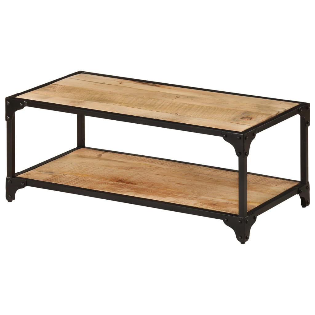 Tavolino da Salotto 90x45x35 cm Legno Massello di Mango Grezzo | homemem39