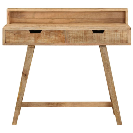 Scrivania 100x45x90 cm in Legno Massello di Mango Grezzo - homemem39