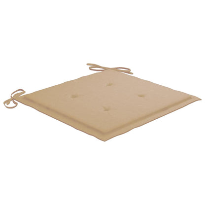 Sedie da Giardino Pieghevoli con Cuscini 6 pz Massello di Teak