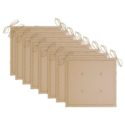 Sedie da Giardino Pieghevoli con Cuscini 8 pz Massello di Teak