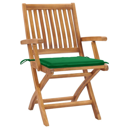 Sedie da Giardino Pieghevoli con Cuscini 8 pz Massello di Teak | homemem39