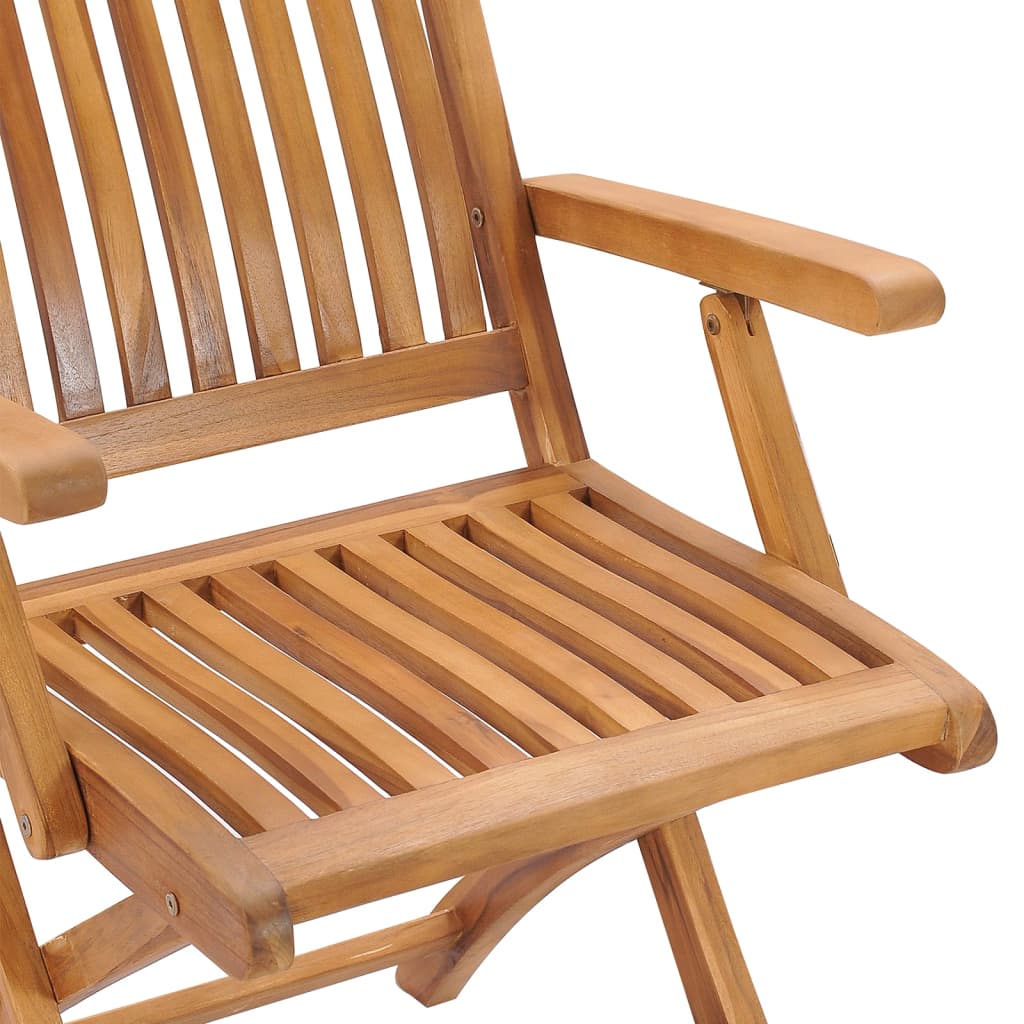 Sedie da Giardino Pieghevoli con Cuscini 8 pz Massello di Teak | homemem39