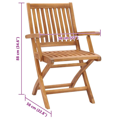 Sedie da Giardino Pieghevoli con Cuscini 8 pz Massello di Teak
