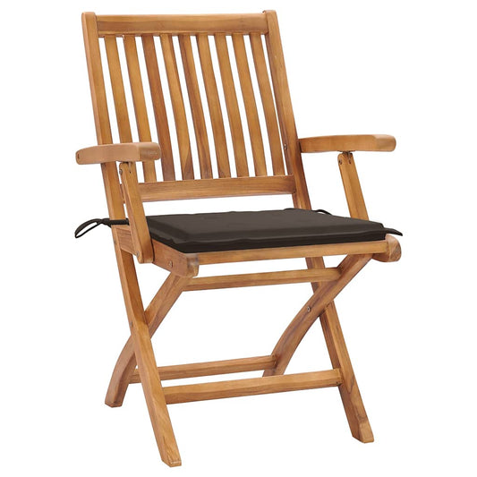 Sedie da Giardino Pieghevoli con Cuscini 8 pz Massello di Teak - homemem39