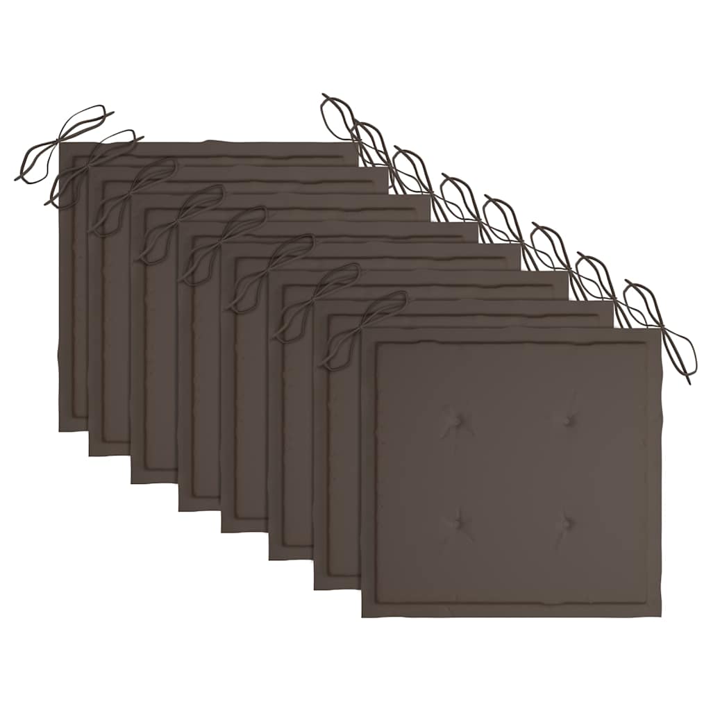 Sedie da Giardino Pieghevoli con Cuscini 8 pz Massello di Teak - homemem39
