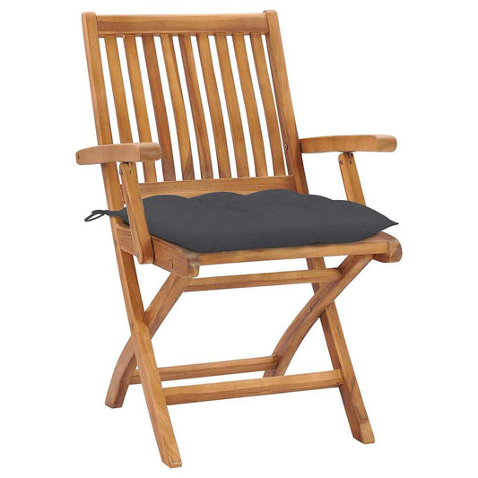 Sedie Pieghevoli con Cuscini 8 pz Massello di Teak