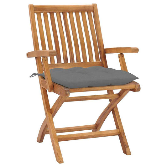 Sedie Pieghevoli con Cuscini 8 pz Massello di Teak