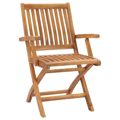 Sedie da Giardino Pieghevoli con Cuscini 8 pz Massello di Teak | homemem39