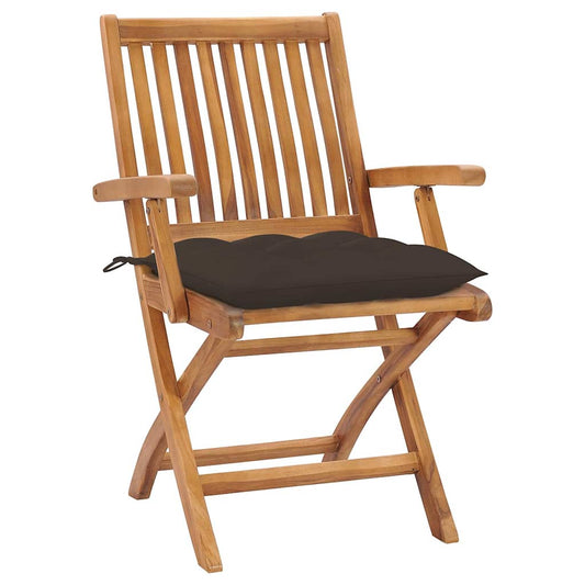 Sedie Pieghevoli con Cuscini 8 pz Massello di Teak