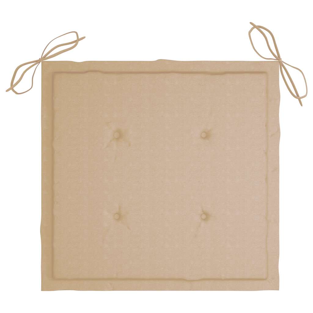 Sedie da Giardino Pieghevoli con Cuscini 4 pz Massello di Teak | homemem39