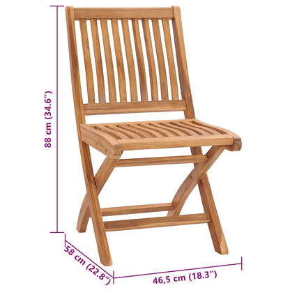 Sedie da Giardino Pieghevoli con Cuscini 6 pz Massello di Teak