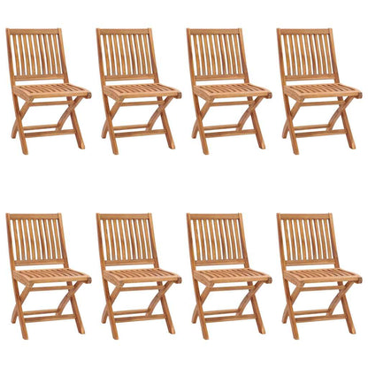 Sedie Pieghevoli con Cuscini 8 pz Massello di Teak