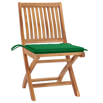 Sedie Pieghevoli con Cuscini 8 pz Massello di Teak