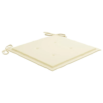 Sedie da Giardino con Cuscini Crema 8 pz in Massello di Teak