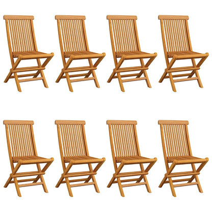 Sedie Pieghevoli con Cuscini Rosso Vino 8 pz Massello di Teak