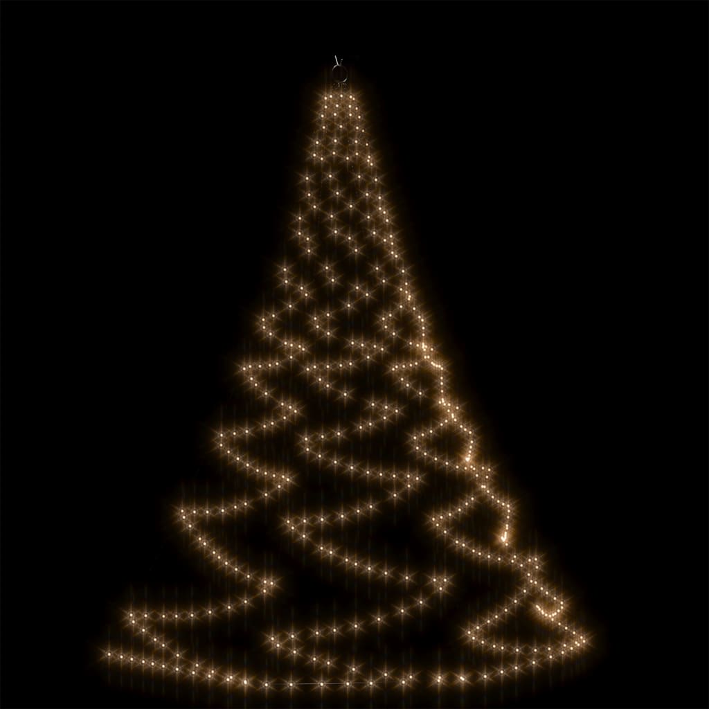 Albero da Parete con Gancio Metallico 260 LED Bianco Caldo 3 m | homemem39