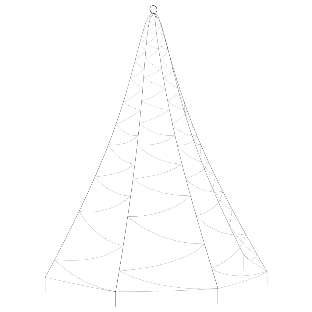 Albero da Parete con Gancio Metallico 260 LED Bianco Caldo 3 m | homemem39