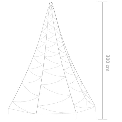 Albero da Parete con Gancio Metallico 260 LED Bianco Caldo 3 m | homemem39