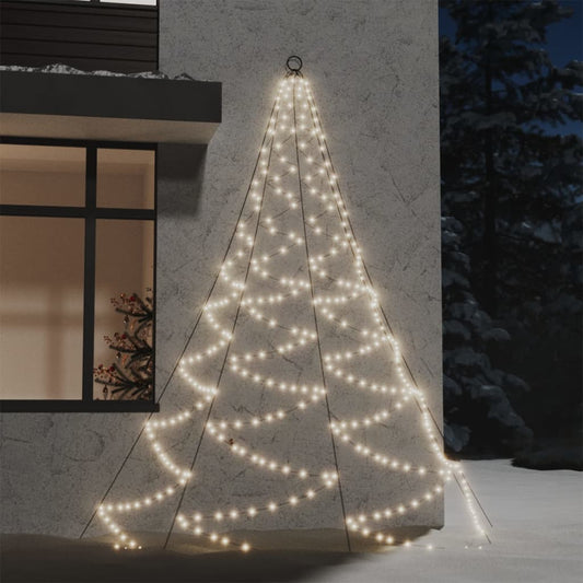 Albero da Parete con Gancio Metallico 260 LED Bianco Caldo 3 m | homemem39