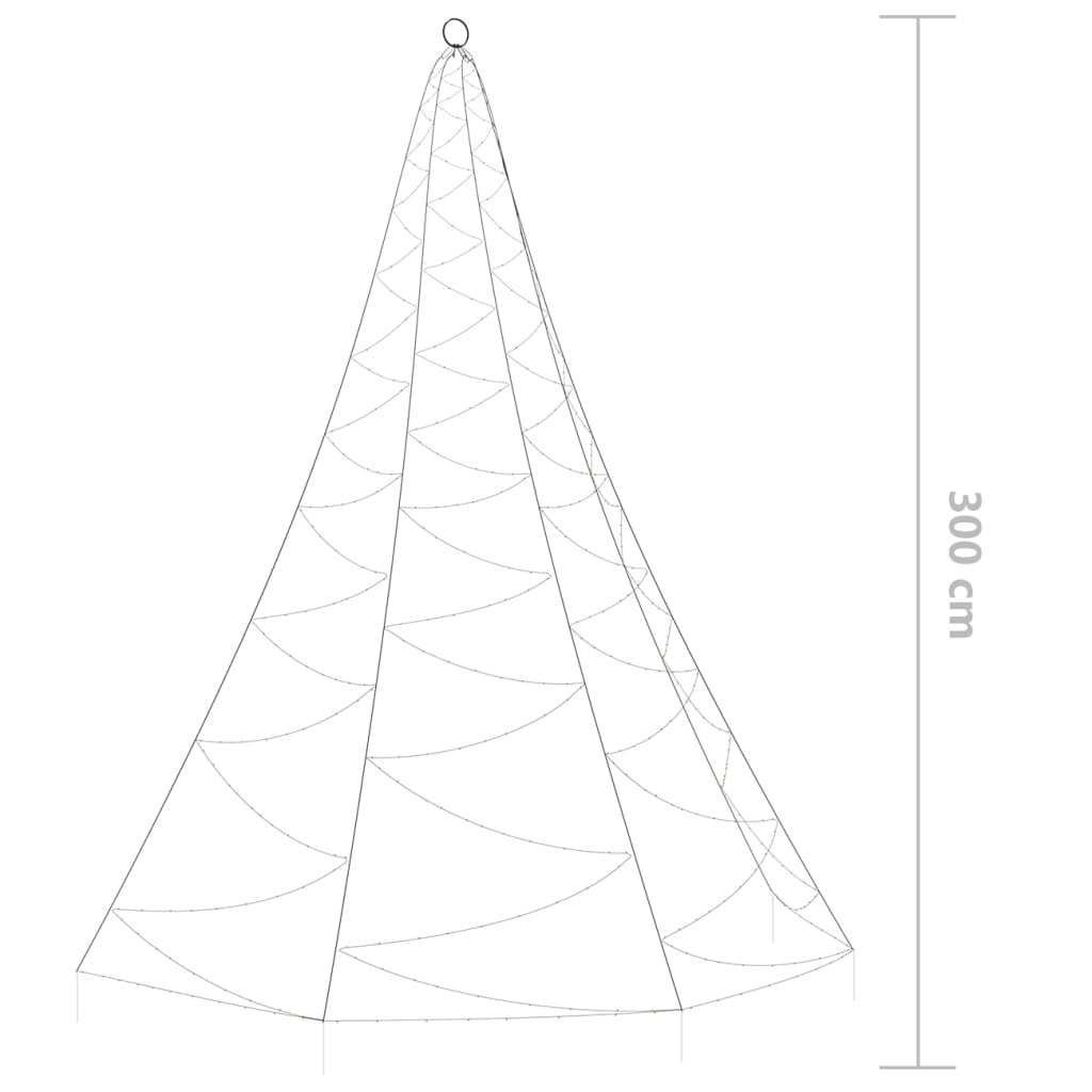 Albero da Parete con Gancio Metallico 260 LED Blu 3 m | homemem39