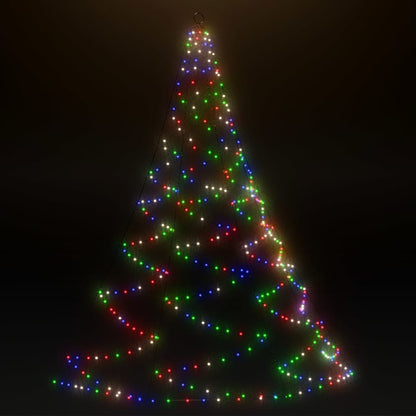 Albero da Parete con Gancio Metallico 260 LED Multicolore 3 m