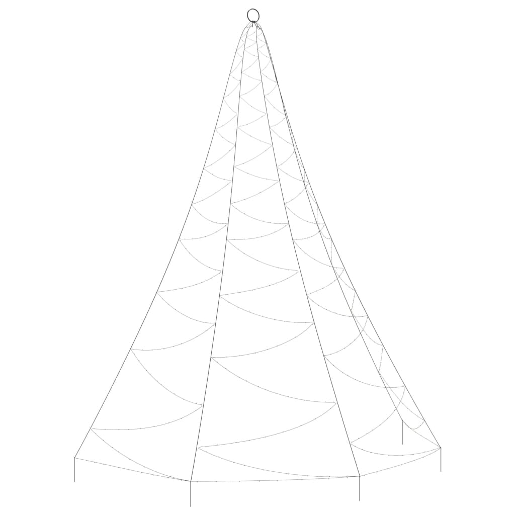 Albero da Parete con Gancio Metallico 260 LED Multicolore 3 m