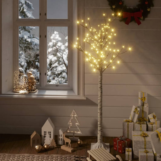 Albero Natale 140 LED 1,5 m Salice Bianco Caldo Interno Esterno - homemem39