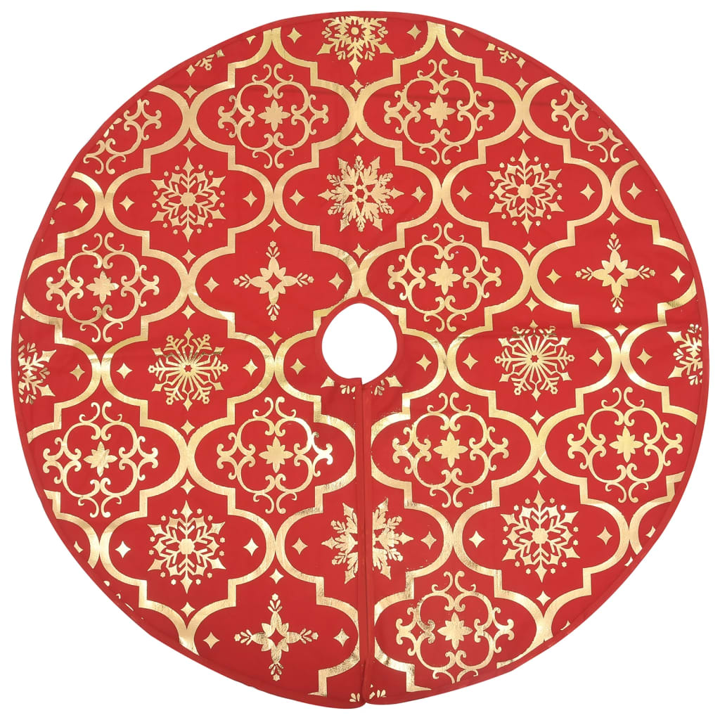 Gonna Albero Natale Raffinata con Calza Rosso Tessuto 90 cm | homemem39