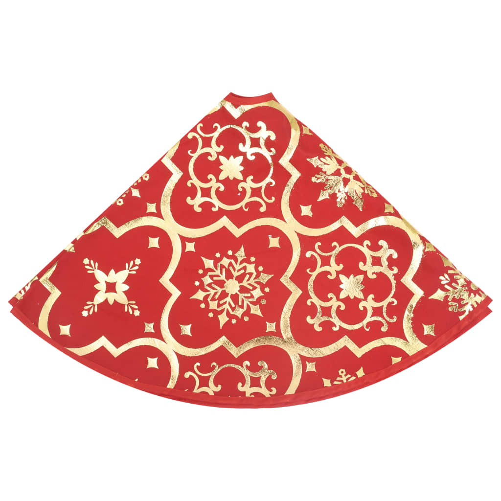 Gonna Albero Natale Raffinata con Calza Rosso Tessuto 90 cm | homemem39