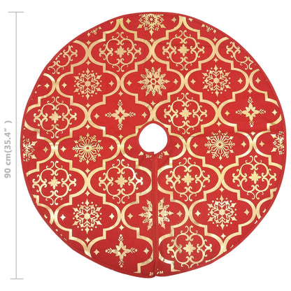 Gonna Albero Natale Raffinata con Calza Rosso Tessuto 90 cm | homemem39