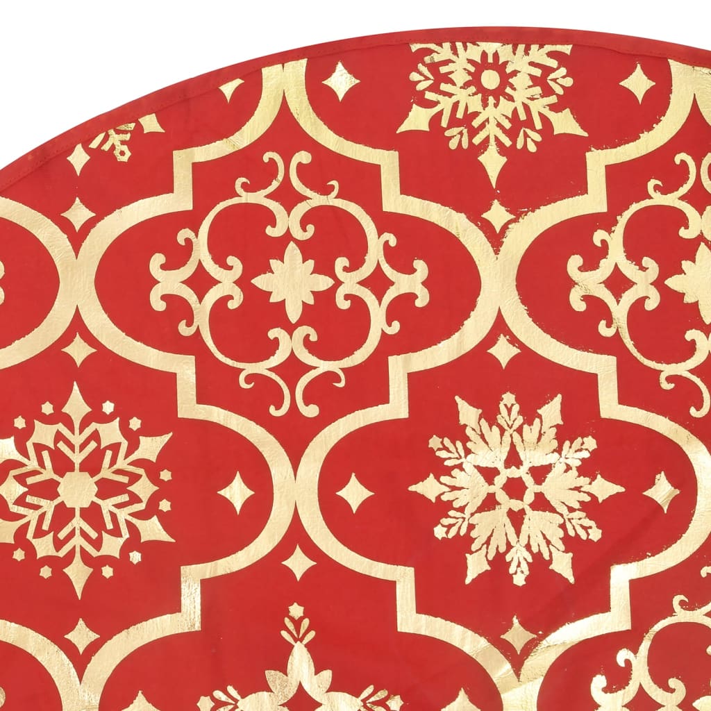 Gonna per albero di Natale di lusso con calza rossa 150 cm in tessuto | homemem39