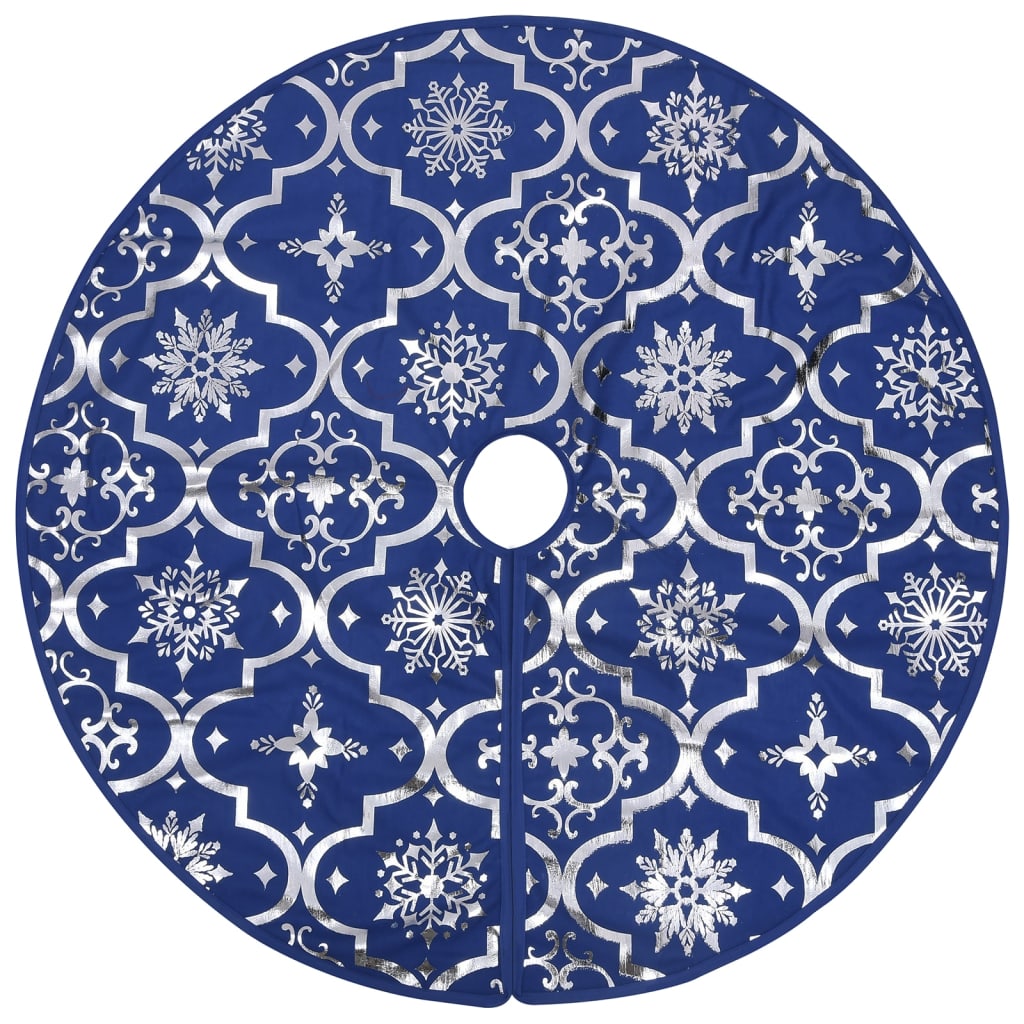 Gonna Albero Natale Raffinata con Calza Blu in Tessuto 90 cm - homemem39