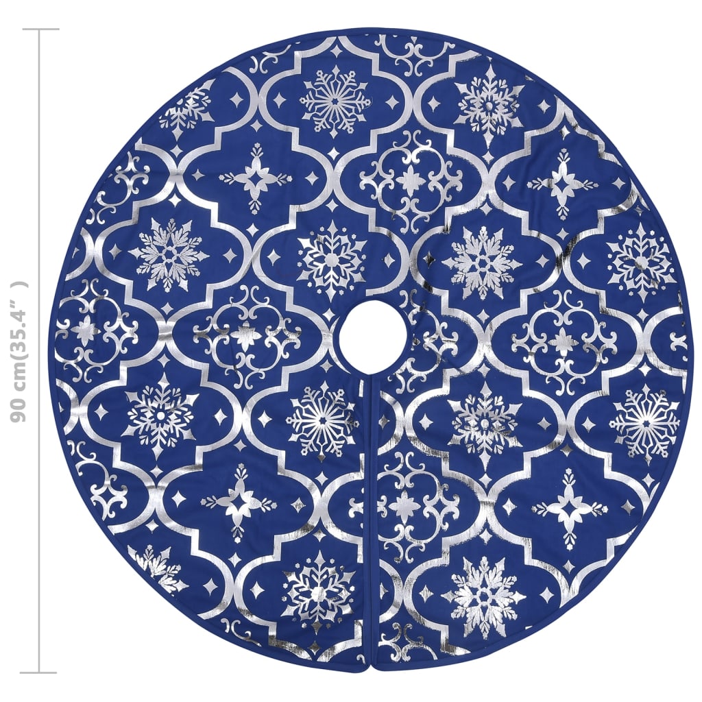 Gonna Albero Natale Raffinata con Calza Blu in Tessuto 90 cm - homemem39