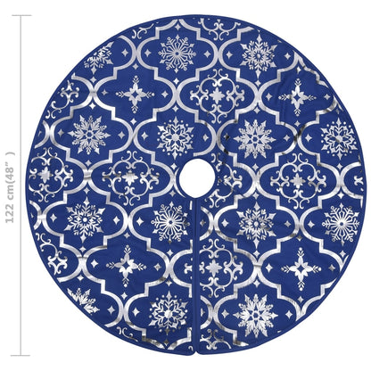 Gonna Albero Natale Raffinata con Calza Blu Tessuto 122 cm - homemem39