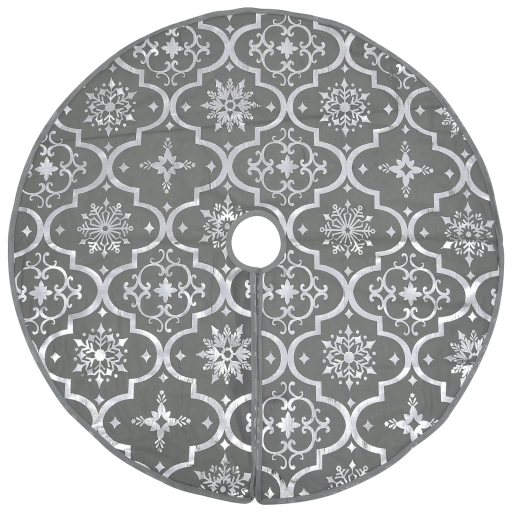 Gonna Albero Natale Raffinata con Calza Grigia Tessuto 122 cm - homemem39