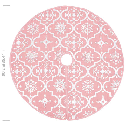 Gonna Albero Natale Raffinata con Calza Rosa Tessuto 90 cm - homemem39