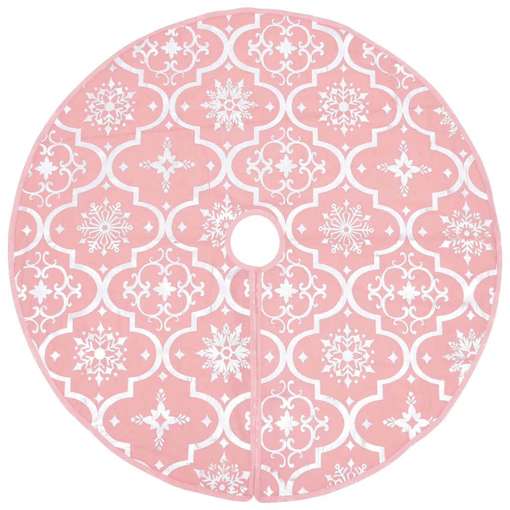 Gonna Albero Natale Raffinata con Calza Rosa Tessuto 150 cm - homemem39