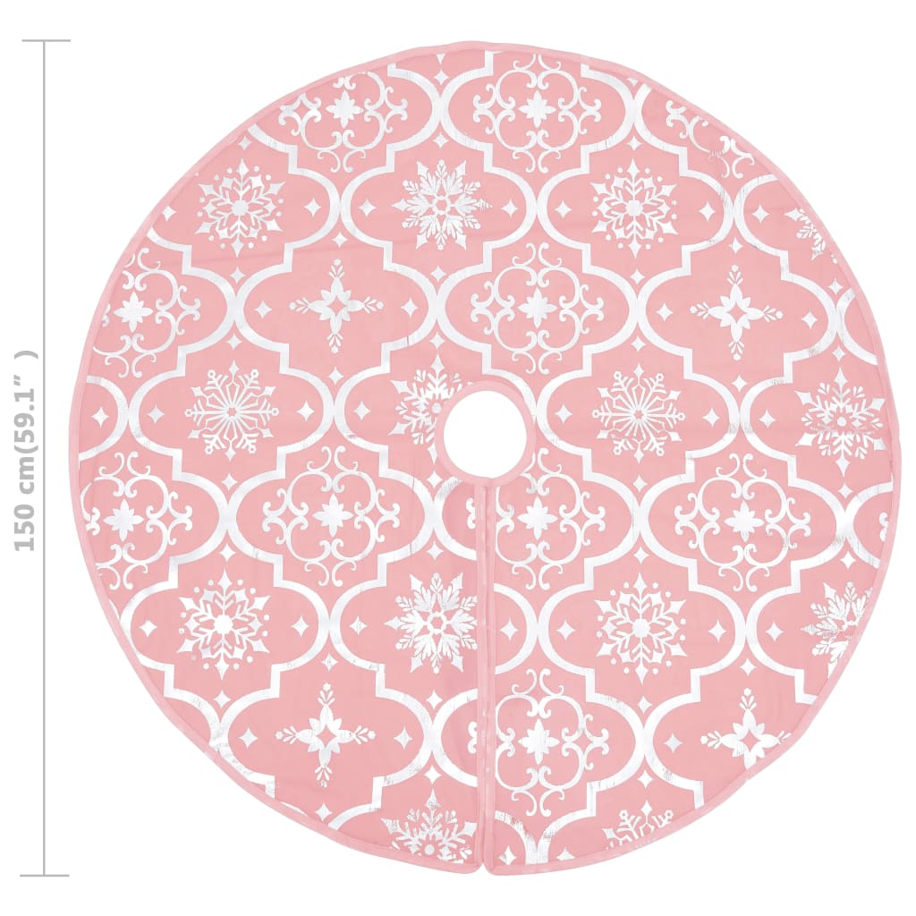 Gonna Albero Natale Raffinata con Calza Rosa Tessuto 150 cm - homemem39