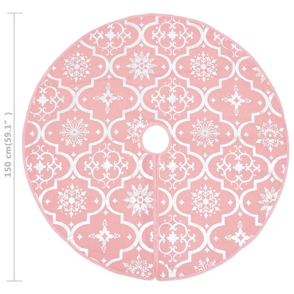 Gonna Albero Natale Raffinata con Calza Rosa Tessuto 150 cm - homemem39