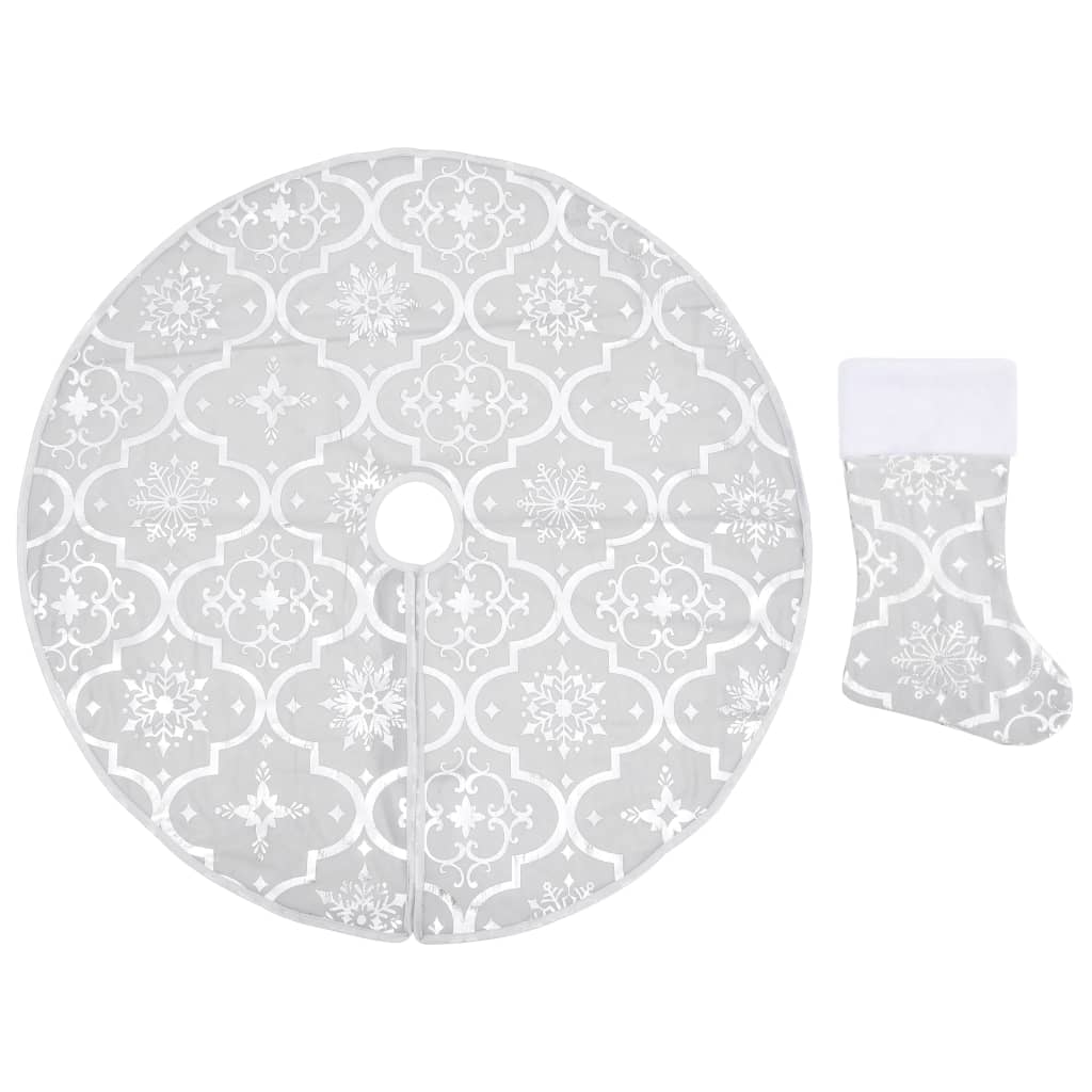 Gonna Albero Natale Raffinata con Calza Bianca Tessuto 90 cm | homemem39