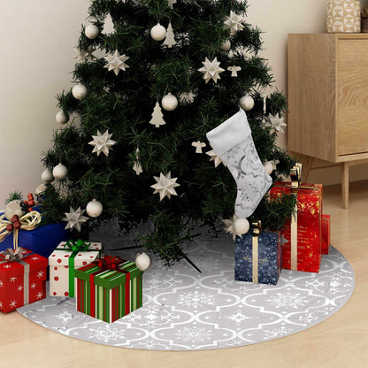 Gonna Albero Natale Raffinata con Calza Bianca Tessuto 90 cm | homemem39